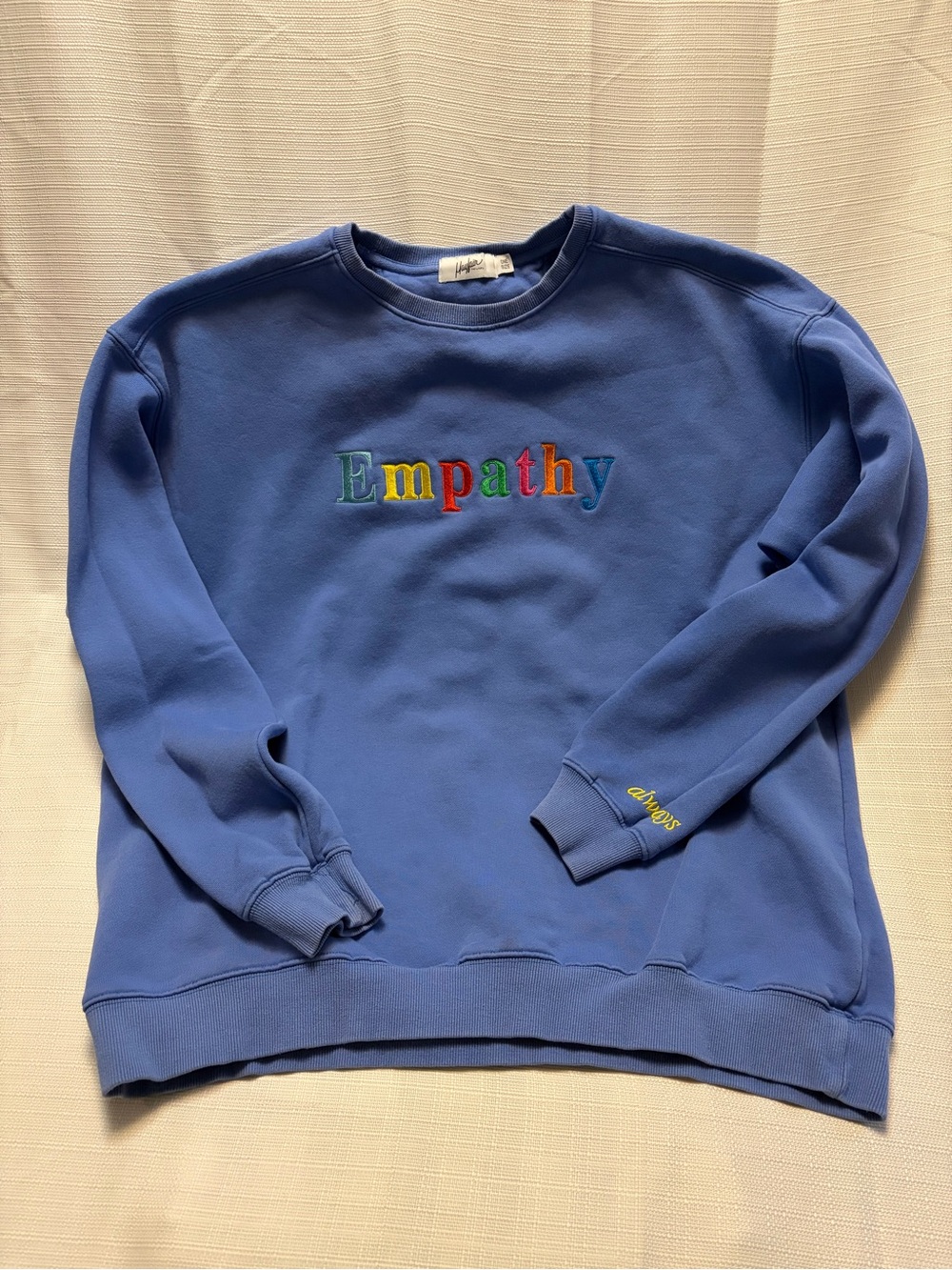 Blue 'Empathy' Embroidered Crewneck Sweatshirt